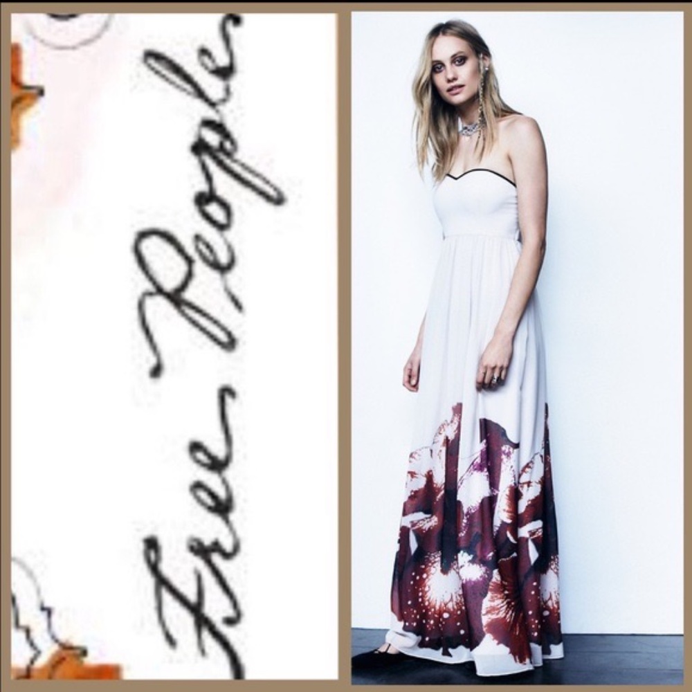 Free People Ophelia Strapless Chiffon Maxi Dress